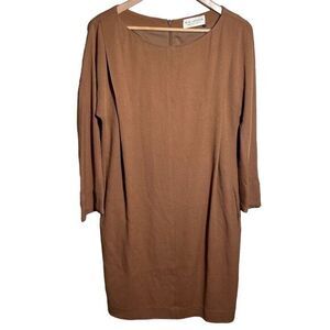 M.M. Lafleur Women's A-Line Tunic Dress Camel Tan Brown 3/4 Sleeve Size 8